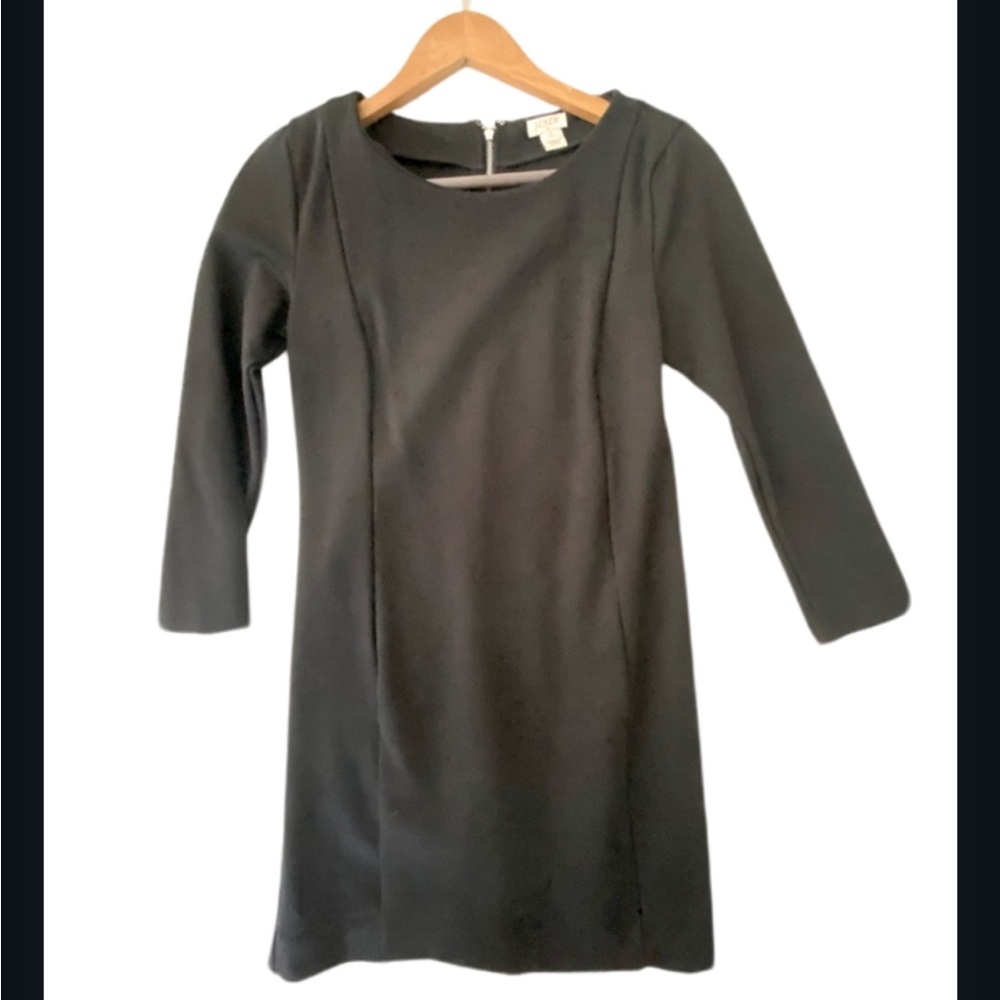 J.CREW TIMELESS STAPLE CAPSULE BLACK long sleeve DRESS petite stretch short